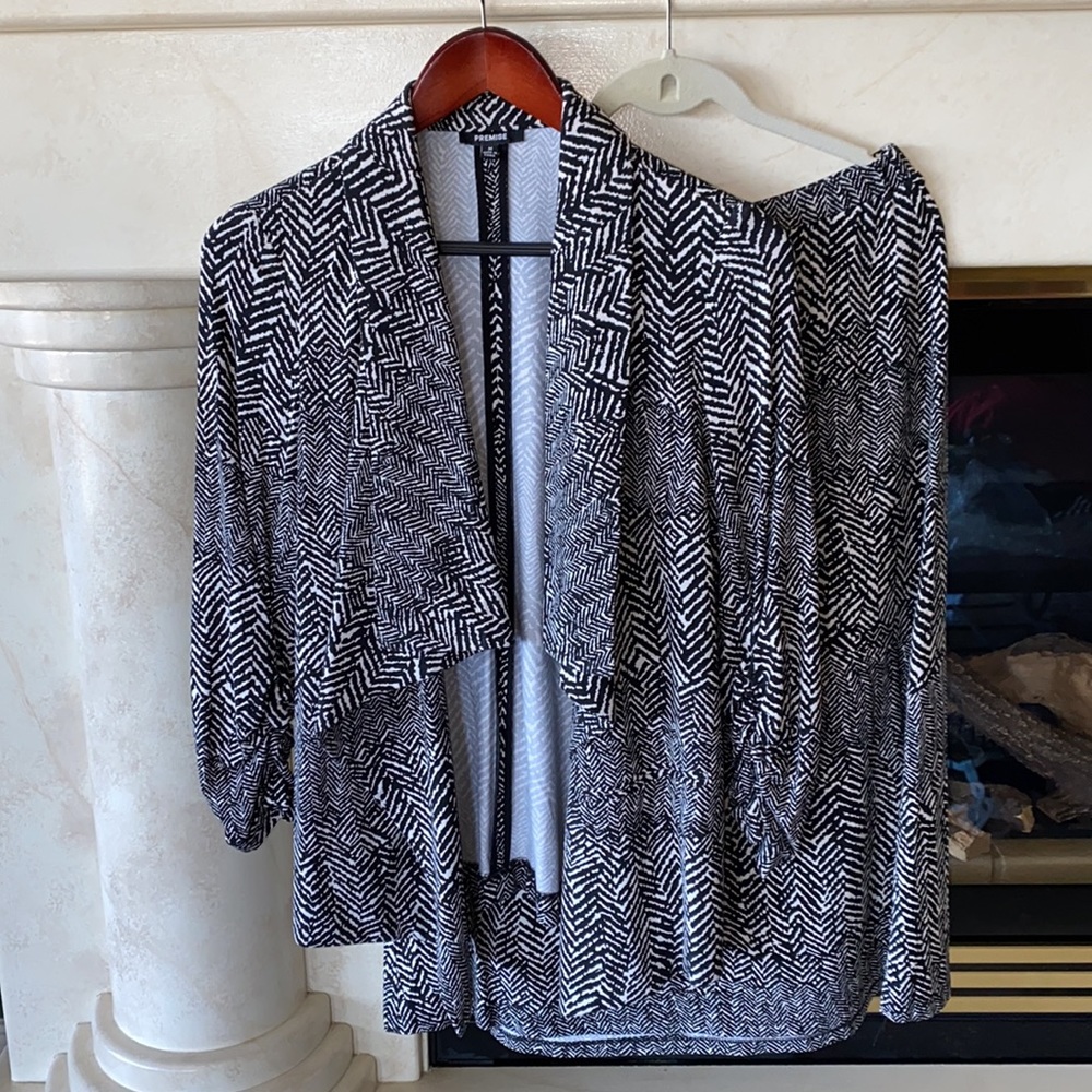 Premise Rayon and Spandex Easy care Skirt & Jacket Set Medium